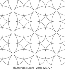 Abstract geometric pattern with crosses, stripes, lines. Seamless vector background. White and black ornament. Modern reticulated graphic design.