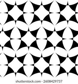 Abstract geometric pattern with crosses, stripes, lines. Seamless vector background. White and black ornament. Modern reticulated graphic design.