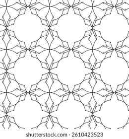 Abstract geometric pattern with crosses, stripes, lines. Seamless vector background. White and black ornament. Modern reticulated graphic design.