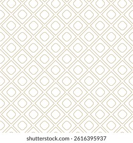 Abstract geometric pattern with crosses, stripes, lines. Seamless vector background. White and gold ornament. Modern reticulated graphic design.