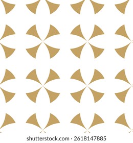 Abstract geometric pattern with crosses, stripes, lines. Seamless vector background. White and gold ornament. Modern reticulated graphic design.