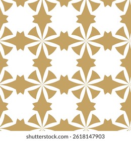 Patrón geométrico Abstractas con cruces, rayas, líneas. Fondo de Vector sin fisuras. Adorno blanco y dorado. Diseño gráfico reticulado moderno.