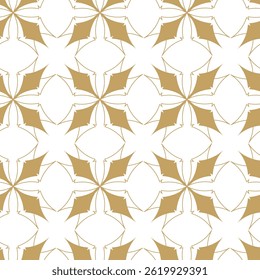 Patrón geométrico Abstractas con cruces, rayas, líneas. Fondo de Vector sin fisuras. Adorno blanco y dorado. Diseño gráfico reticulado moderno.
