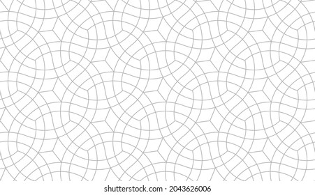 Abstract geometric pattern with crossing arc lines. Seamless linear design for textile, fabric and wrapping. Stylish vector monochrome texture. Mosaic background.