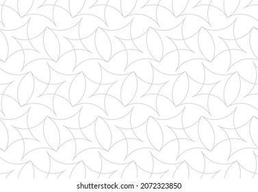 Abstract geometric pattern with crossing arc lines on white background. Seamless linear design for textile, fabric and wrapping. Stylish vector monochrome texture. Mosaic background.