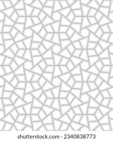 Abstract geometric pattern with crossing lines on light background. Seamless linear rapport. Stylish fractal vector texture. Swatch to fill background, laser engraving and cutting.