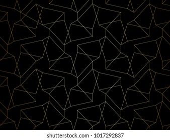 Abstract geometric pattern with crossing thin lines, stars and polygons. Seamless linear rapport. Stylish fractal texture. Vector rapport to fill the background, laser engraving and cutting.