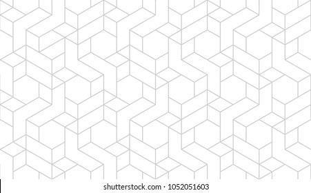 Abstract geometric pattern with crossing thin grey lines on white background. Seamless linear rapport. Stylish fractal texture. Vector pattern to fill the background, laser engraving and cutting.