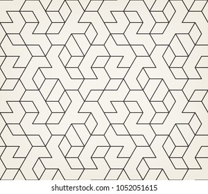 Abstract geometric pattern with crossing thin lines on light background. Seamless linear rapport. Stylish fractal texture. Vector pattern to fill the background, laser engraving and cutting.
