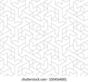 Abstract geometric pattern with crossing thin grey lines on white background. Seamless linear rapport. Stylish fractal texture. Vector pattern to fill the background, laser engraving and cutting.