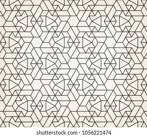 Abstract geometric pattern with crossing thin lines. Seamless linear rapport. Stylish fractal texture. Vector rapport to fill the background, laser engraving and cutting.