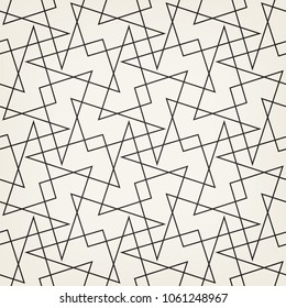 Abstract geometric pattern with crossing thin lines. Seamless linear rapport. Stylish fractal texture. Vector pattern to fill the background, laser engraving and cutting.