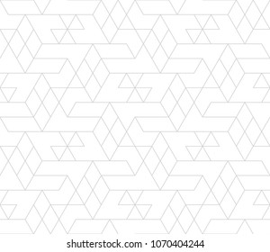 Abstract geometric pattern with crossing thin lines and polygons. Seamless linear rapport. Stylish fractal texture. Vector pattern to fill the background, laser engraving and cutting.