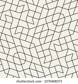 Abstract geometric pattern with crossing thin lines. Seamless linear rapport. Stylish fractal texture. Vector pattern to fill the background, laser engraving and cutting.
