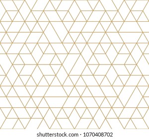 Abstract geometric pattern with crossing thin golden lines on white background. Seamless linear rapport. Stylish fractal texture. Vector rapport to fill the background, laser engraving and cutting.