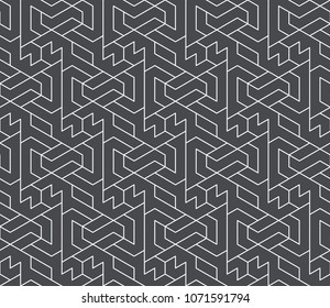 Abstract geometric pattern with crossing thin lines. Seamless linear rapport. Stylish fractal texture. Vector rapport to fill the background, laser engraving and cutting.