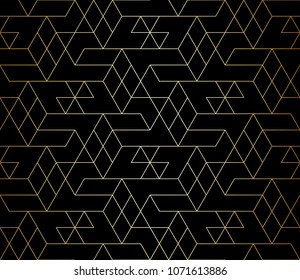 Abstract geometric pattern with crossing thin lines and polygons. Seamless linear rapport. Stylish fractal texture. Vector pattern to fill the background, laser engraving and cutting.
