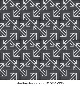 Abstract geometric pattern with crossing thin lines. Seamless linear rapport. Stylish fractal texture. Vector pattern to fill the background, laser engraving and cutting.
