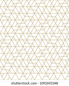 Abstract geometric pattern with crossing thin golden lines on white background. Seamless linear rapport. Stylish fractal texture. Vector rapport to fill the background, laser engraving and cutting.