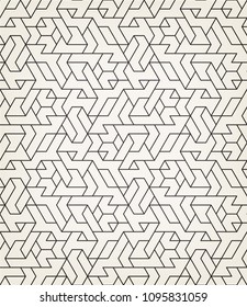 Abstract geometric pattern with crossing thin lines. Seamless linear rapport. Stylish fractal texture. Vector rapport to fill the background, laser engraving and cutting.