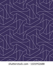 Abstract geometric pattern with crossing thin golden lines on white background. Seamless linear rapport. Stylish fractal texture. Vector pattern to fill the background, laser engraving and cutting.