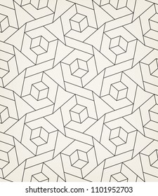 Abstract geometric pattern with crossing thin lines. Seamless linear rapport. Stylish fractal texture. Vector pattern to fill the background, laser engraving and cutting.

