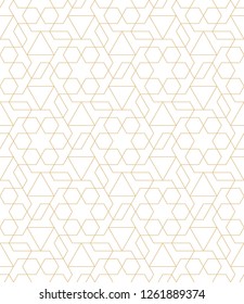 Abstract geometric pattern with crossing thin lines, triangles and polygons. Stylish white texture in monochrome color. Seamless linear pattern. Modern swatch for design.