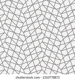 Abstract geometric pattern with crossing thin lines. Stylish diamond texture in light color. Seamless linear pattern. Modern swatch for design.