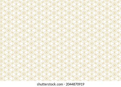 Abstract geometric pattern with crossing thin golden lines on white background. Seamless linear rapport. Stylish fractal texture. Vector pattern to fill the background, laser engraving and cutting.