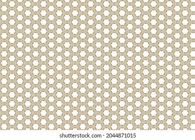 Abstract geometric pattern with crossing thin golden lines on white background. Seamless linear rapport. Stylish fractal texture. Vector pattern to fill the background, laser engraving and cutting.
