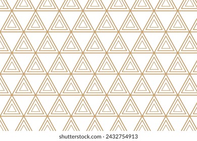 Abstract geometric pattern with crossing thin golden lines on white background.Pattern with thin lines, poligons and geometric shapes. Seamless linear swatch.