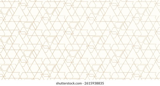 Abstract geometric pattern with crossing thin golden lines on white background. Seamless linear rapport. Stylish fractal texture. Vector rapport to fill the background, laser engraving and cutting.