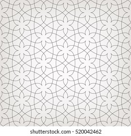 Abstract geometric pattern with crossing thin lines. Stylish texture in gray color. Seamless linear pattern.