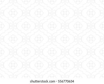Abstract geometric pattern with crossing thin gray lines on white background. Seamless linear rapport. Stylish vector texture.