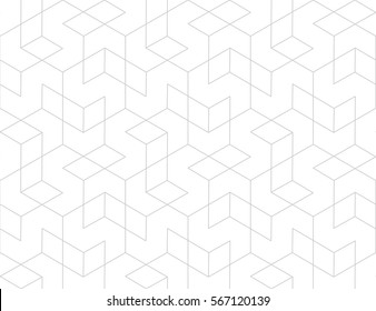 Abstract geometric pattern with crossing thin gray lines on white background. Seamless linear rapport. Stylish vector texture or swatch.