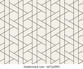Abstract geometric pattern with crossing thin dark lines on light background. Seamless linear rapport. Stylish vector texture