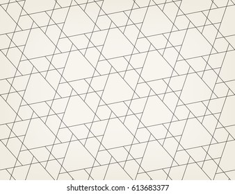 Abstract geometric pattern with crossing thin black lines on light gray background. Seamless linear rapport. Stylish vector texture.
