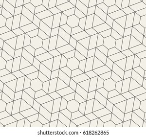 Abstract geometric pattern with crossing thin dark lines on light background. Seamless linear rapport. Stylish vector texture. Perfect rapport to fill the background, laser engraving and cutting