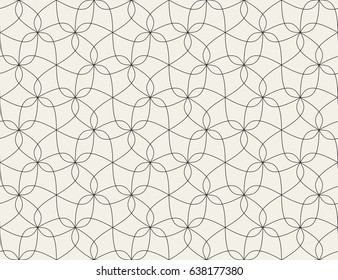 Abstract geometric pattern with crossing thin black lines on white background. Seamless linear rapport. Stylish fractal texture. Vector rapport to fill the background, laser engraving and cutting.