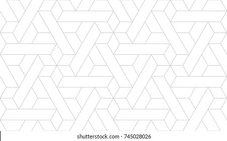 Abstract geometric pattern with crossing thin lines, stars and polygons. Seamless linear rapport. Stylish fractal texture. Vector rapport to fill the background, laser engraving and cutting.