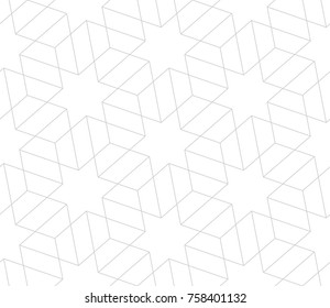 Abstract geometric pattern with crossing thin lines, stars and polygons. Seamless linear rapport. Stylish fractal texture. Vector rapport to fill the background, laser engraving and cutting.