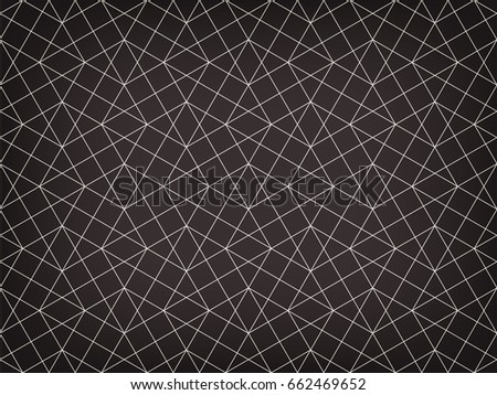 Abstract geometric pattern with crossing thin white lines on black background. Seamless linear rapport. Stylish vector dark texture. Perfect rapport to fill the background, laser engraving and cutting