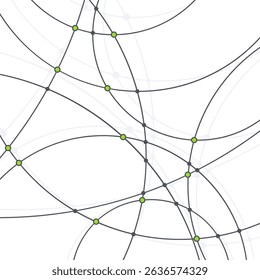 Abstract geometric pattern of the curves, unfinished lines, circles, abstract data type, vector illustration