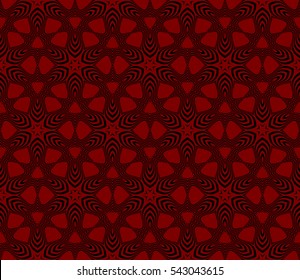 Abstract geometric pattern. Decorative floral ornament. Vector illustration. black and red