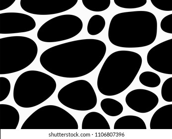 Abstract geometric pattern with decorative stones. Monochrome ornament. isolated on white background