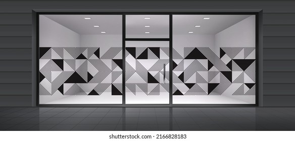 Abstract geometric pattern design. Artistic glass design for Residential and Commercial space. Decorative frosted window film.
