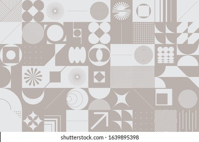 Abstract geometric pattern design artwork with simple shapes and forms colored with subtle and delicate colors palette. Perfect for web banner, business presentation, backdrop prints, fabric textile.