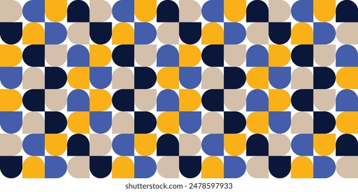 Abstract geometric pattern design background vector. Wallpaper design with a semicircular shape.