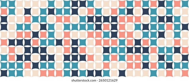 Vetor de fundo abstrato do projeto de padrão geométrico. Papel de parede design com círculo, semicírculo, forma quadrada. Ilustração moderna e moderna perfeita para decoração, capa, impressão.