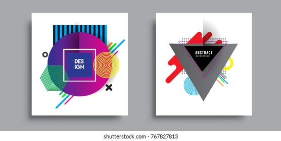 Abstract geometric pattern design and background. Set of templates for modern design, cover, template, decorated, brochure, flyer.